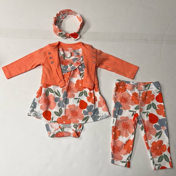 Baby Girl’s Outfit 3-6 Months Matching Dress Pants and Headbands - Picture 2 of 16